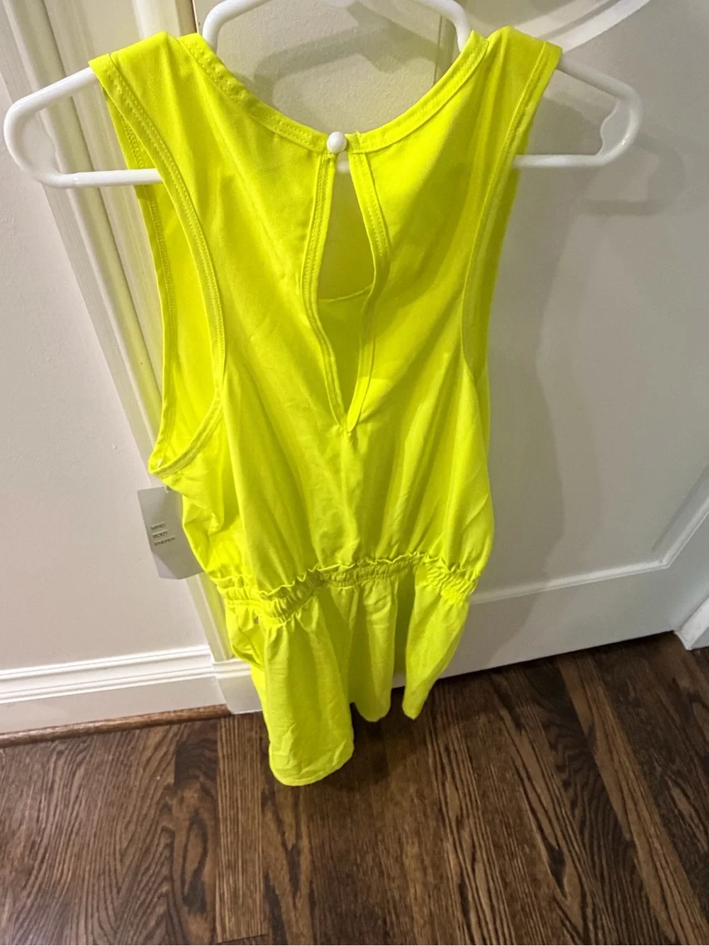 Zella Girl Neon Yellow Sleeveless Drawstring Romper